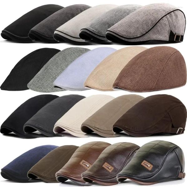 Berets Beret Inverno Inglaterra Pintor Outono Peaked Windproof Hat Street Caps Homens 21 Sboy Primavera Tipos Retro 2023 Chapéus