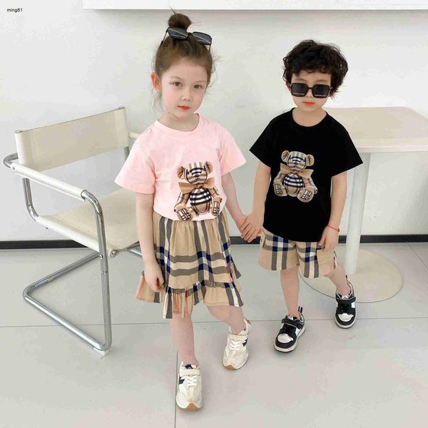 Set di abbigliamento per bambini estivi di marca Set di 2 pezzi in cotone Set di sport adorabili per neonati Abiti per bambini