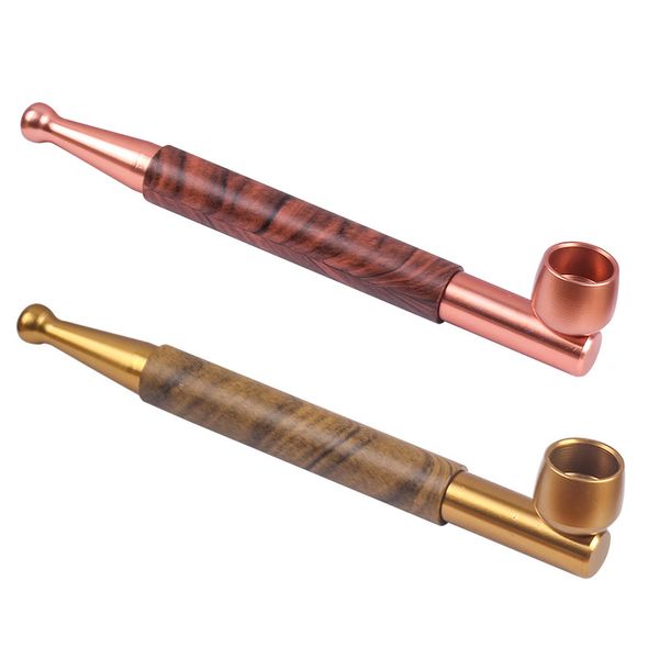 Pólo de cigarro à moda antiga, tubo de cobre cortado, filtro de dupla finalidade, portátil, pólo de cigarro seco, presente para homens