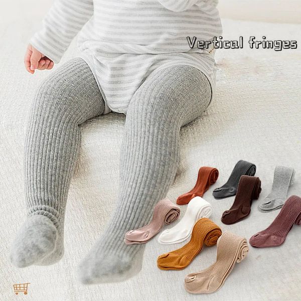 Crianças meias 0 6 anos de idade bebê meninas collants cor sólida algodão meia-calça primavera outono crianças calças infantil vertical listrado 231027