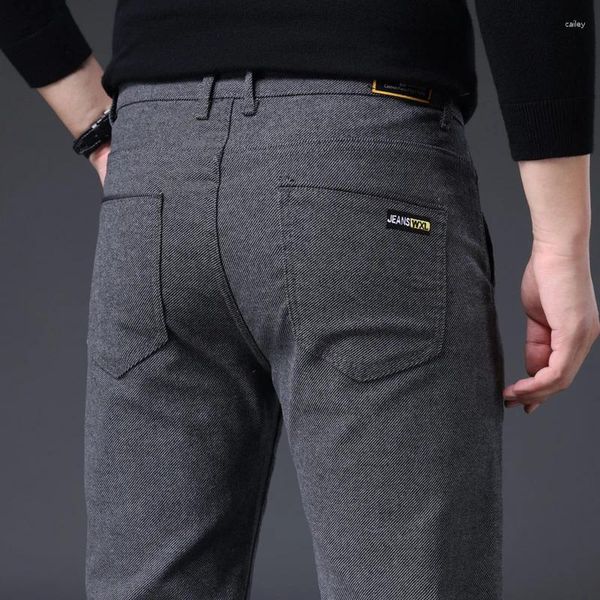 Erkek pantolon bahar sonbahar tasarımı rahat ince pamuk pantolon düz pantolon erkek moda streç iş artı 38