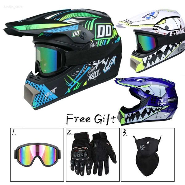 Caschi moto Sicurezza Casco motocross Casco Motocross Bicicletta Downhill Capacete ATV Casco cross Bambino Casco moto Dot Abs 1KG UnisexL21029