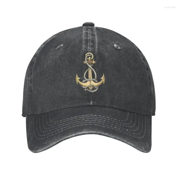 Бейсболка в стиле панк из хлопка с морским якорем для мужчин и женщин, регулируемая матросская кепка для папы, шляпа для выступлений