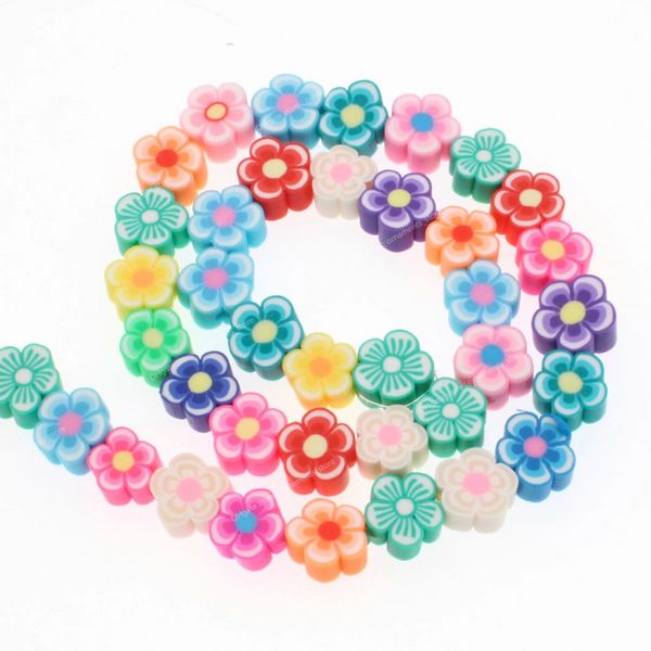 30 peças contas espaçadoras de argila de polímero de flor para fazer jóias diy pulseira colar acessórios moda jóias contas