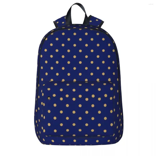 Rucksack Gold Dot Polka Dots Niedliche Rucksäcke Weiblicher Wanderdruck Schultaschen Hochwertiger Rucksack