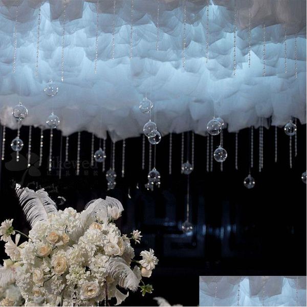 Decoração de festa Luxo Branco Nuvem Top Neve Fio Casamento Teto Sheer para Centros de Evento Decoração Suprimentos Drop Delivery Homefavor Dh9Rx