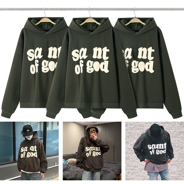 Vintage Tasarımcı Hoodie Hoodie Erkekler İçin Grafik Sweatshirt Yıkanmış ve Yaşlı Kumaşlar Sıkıntılı Yüksek Sokak Ağır Ağır Ağır Mektup Kapşonlu Sweatshirts Terry 2023