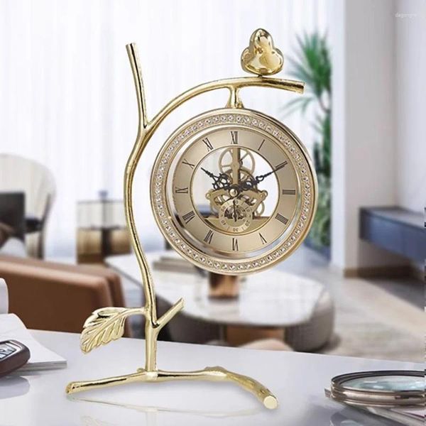 Relógios de mesa decorações para casa sala estar quartos mecânicos vintage fantasia estilo antigo metal dijital saat relógio mesa