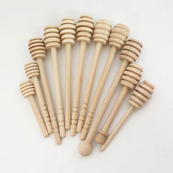 Conjuntos de louça 12 pcs de madeira mel dipper varas jam dippers xarope agitador para pot jar recipiente (15 #1)