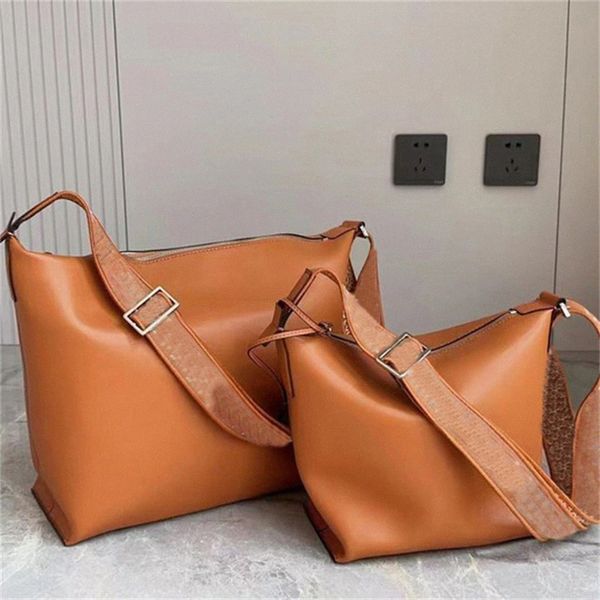 Loeve hamak hobo alt koltuklu çanta büyük tasarımcı pürüzsüz deri fermuar crossbody çantalar büyük kapasiteli dizüstü bilgisayar omuz çanta 10a el işi anagram emn l8n0##