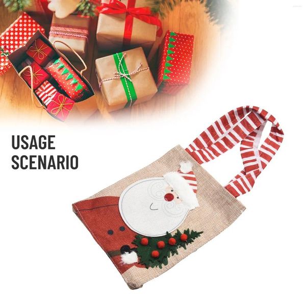 Decorações de Natal 1/2pcs Saco de Presente de Mão Saco de Saco de Desenhos Animados Velho Boneco de Neve para Transportar Presentes Crianças Jardim de Casa