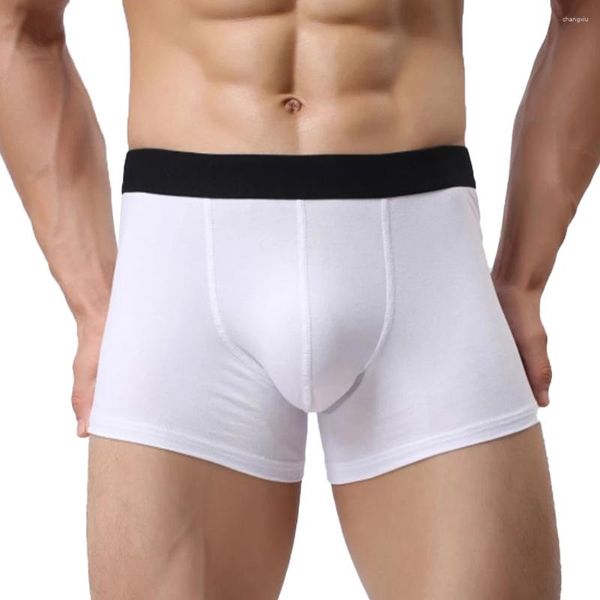 Cuecas sexy mens boxers briefs respirável roupa interior bikini suave shorts u convexo bolsa plana elástica para meninos