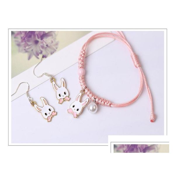 Charm Armbänder Nette Metall Tropfglasur Anhänger Armband Handgewebte Geschenk Armreifen Für Frauen Mädchen Kinder Großhandel Drop Lieferung Schmuck Dhrtf