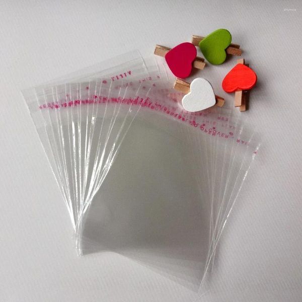 Envoltório de presente 10000pcs Clear Resealable Celofane / BOPP / Poli Sacos Transparentes Saco OPP 5 / 10cm Embalagem Plástico Autoadesivo Selo para