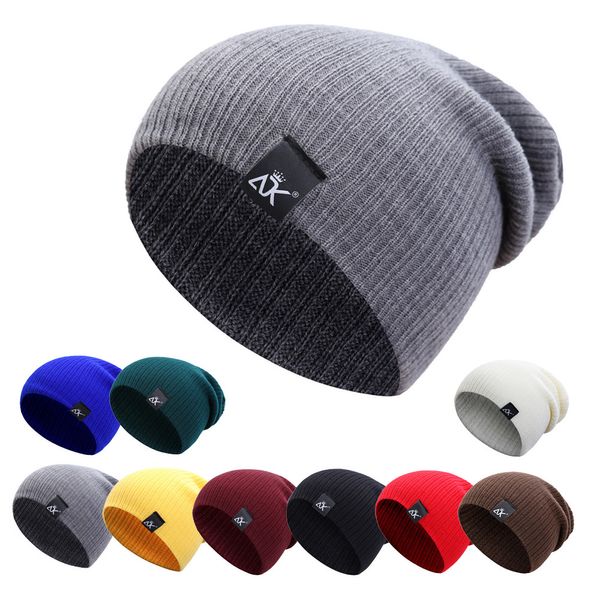 COKK Gorro de malha feminino inverno masculino gorros quentes casuais despojados crochê gorro feminino baggy barato