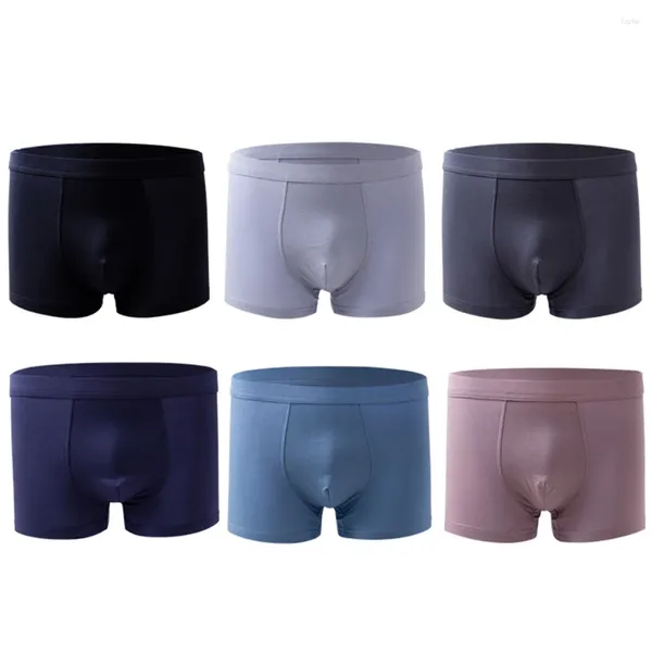 Unterhosen 4 stücke männer Dünne Atmungsaktive Unterwäsche Sommer Sexy Boxer Shorts Nahtlose Mid-taille Einfache Feste Farbe Junge Geschenk