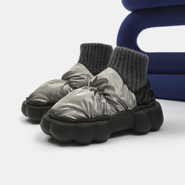 Stivali Piumini Pantofole in cotone impermeabili per uomo Donna in inverno con stivali da neve tendenza outdoor Collo alto Isolamento in peluche