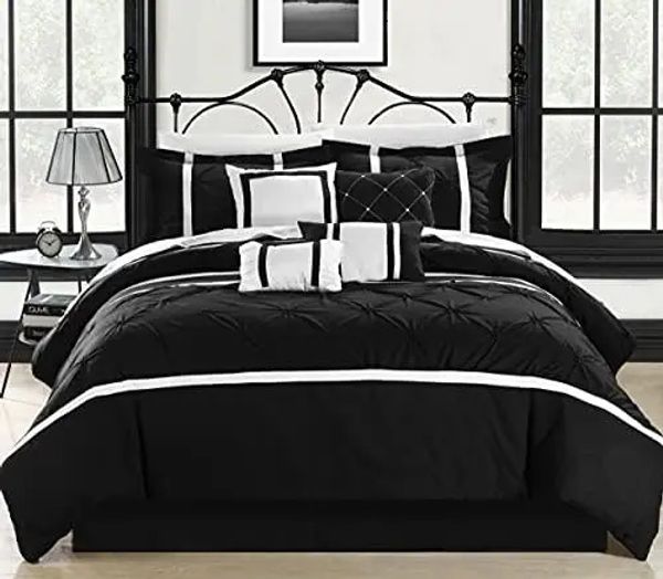Комплекты постельного белья Vermont White 8 Pc Comforter Set King Black 231027