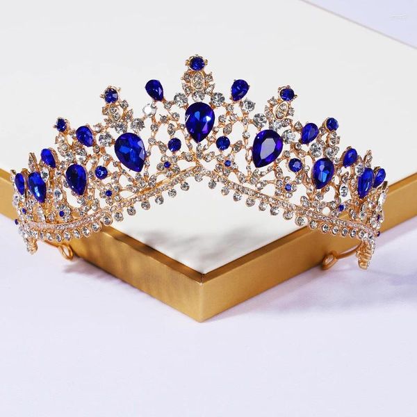 Hair Clips Itacazzo Bridal Headwear Blue-Colour Women's Fashion Prom Crown Girl Birthday Tiaras