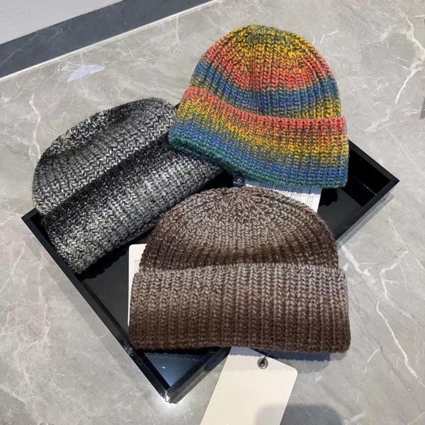 marca chapéu Designer para mulheres homens Beanie moda chapéu arco-íris de malha inverno