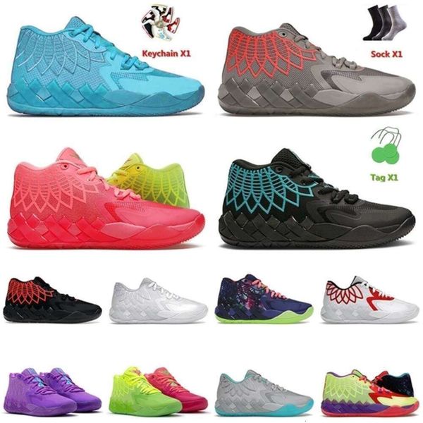 Basketbol OG ayakkabıları 1 tasarımcı lamelo top basketbol ayakkabıları mb.01 büyük boy 12 rock sırtı kırmızı rick morty city patlama erkek tenis