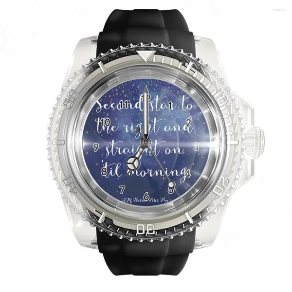 Armbanduhren, transparente Silikon-Schwarz-Uhr, Sternenhimmel-Tier-Herren- und Damenuhren, modisches Quarz-Armband