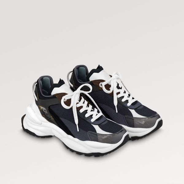 Patlama Kadın Ayakkabıları 1AAP5D Run 55 Sneaker Tuval Sportif Tasarım Yarış Çığlığı Dışarı Bounce Comfort Bant Siyah Malzemeler Kaldırılmış Kauçuk Dil İtalya Ayakkabı