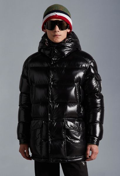 Inverno 2023 Autunno uomo Piumino d'anatra bianca Parka Giubbotti Cerniera con cappuccio a righe da uomo Cappotti lunghi slim MKM009 indumento