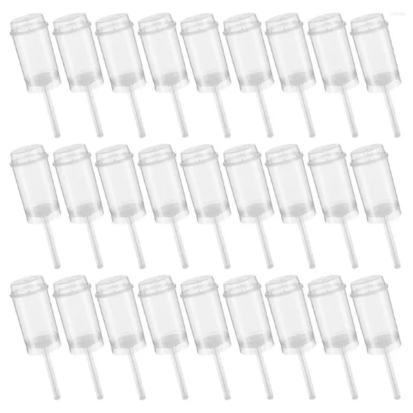 Tigelas 40 pcs recipiente de plástico tampa redonda push bolo atirador putter push-up recipientes pops grau pp forma festa era