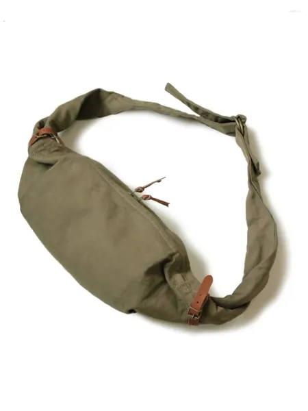 Duffel Bags Kapital Japão Estilo Militar Bolsa de Ombro Exército Verde Sol Maré Canvas Única Diagonal Span Couro de Vaca Vagrant