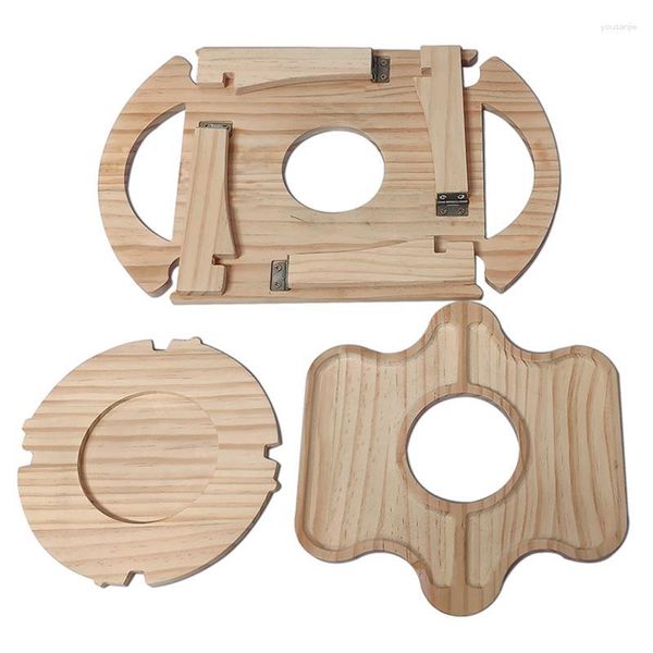 Accessori per strumenti Portabottiglie portatile da esterno Supporto in legno pieghevole rimovibile Vassoio multifunzionale per campeggio Picnic Garden REME889