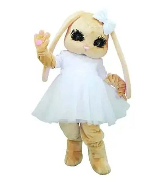 Novo adulto halloween natal menina lebre coelho mascote fantasia dos desenhos animados traje da mascote de pelúcia fantasia vestido traje da mascote