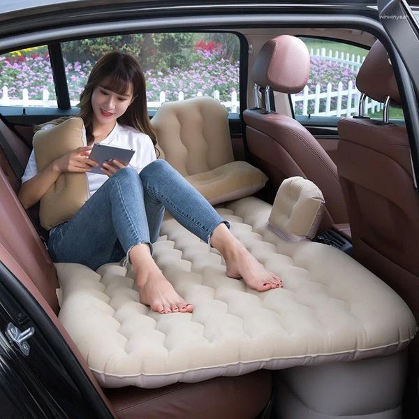 Acessórios interiores carro inflável viagem colchão cama universal assento traseiro multifuncional sofá travesseiro almofada de acampamento ao ar livre