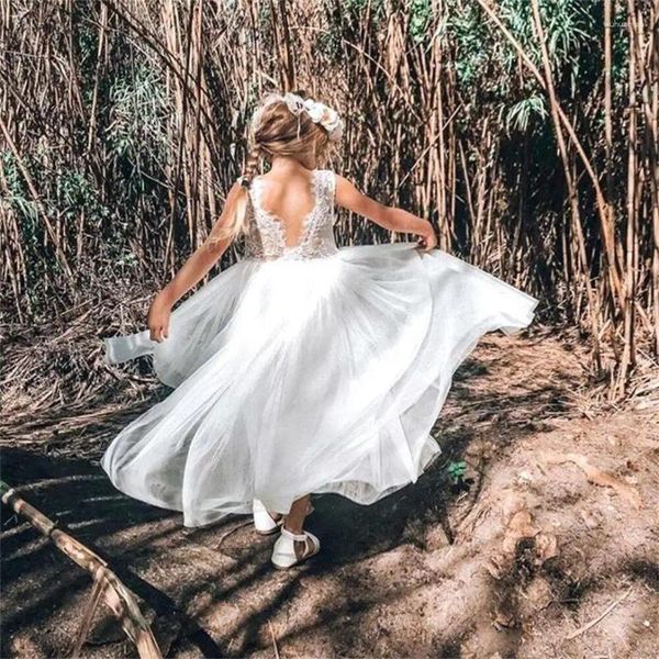 Vestidos de menina flor vestido de renda para casamento crianças meninas aniversário princesa festa bonito bebê 3 8 anos roupas