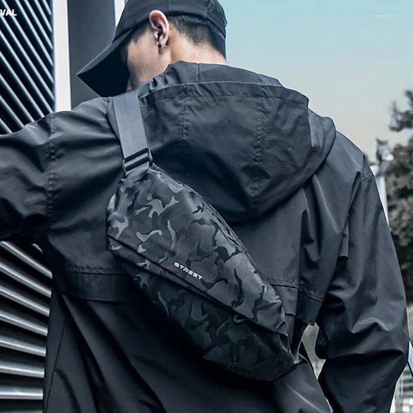 Akşam çantaları göğüs çantası moda markası bel adamları koşu çapraz omuz spor crossbody açık hava sürme omuz Messenger