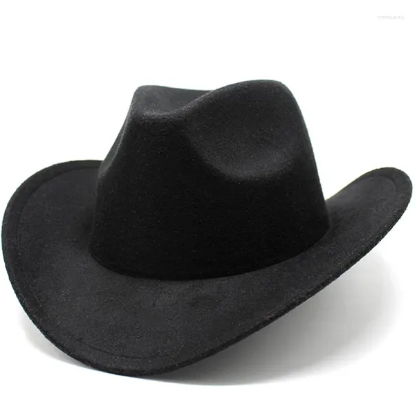 Berretti Cappello da cowboy occidentale di grandi dimensioni Uomo Donna Vintage Gentleman Lady Jazz Cowgirl Panama Cappellino da sole Cloche a tesa larga Cappelli Fedora