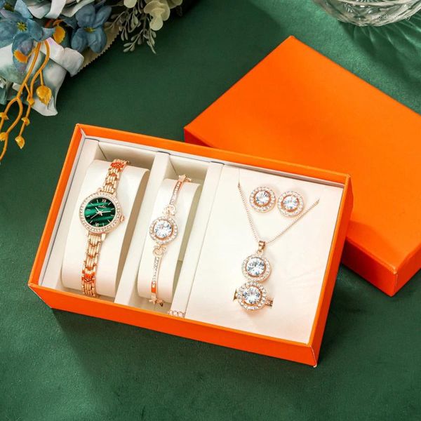 Armbanduhren Luxus Frauen Uhr Edelstahl Frau Mode Designer Damen Quarz Armbanduhr Elegante Weibliche Armband Uhren Set
