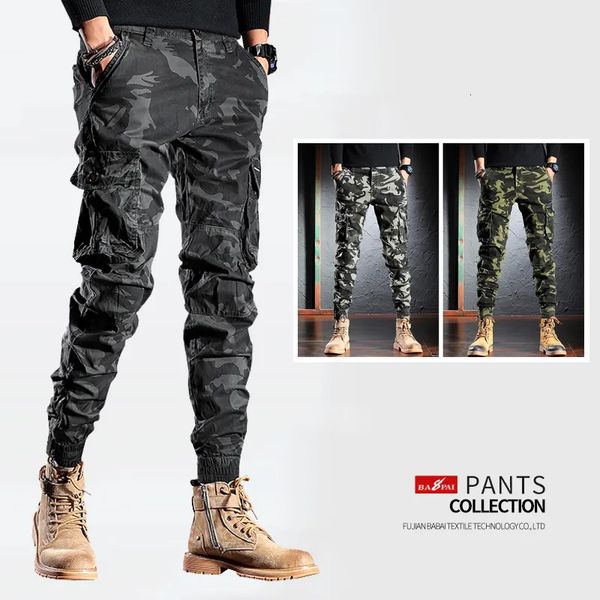 Pantaloni da uomo BAPAI Pantaloni cargo mimetici oversize alla moda da uomo Pantaloni militari all'aperto Pantaloni da combattimento multifunzionali Pantaloni da combattimento sottili della giungla 231027