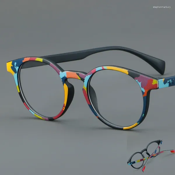 Солнцезащитные очки 2023, ацетатные очки с плоскими линзами с рисунком, оправа для женщин и мужчин, очки для близорукости, диоптрии 0-1200