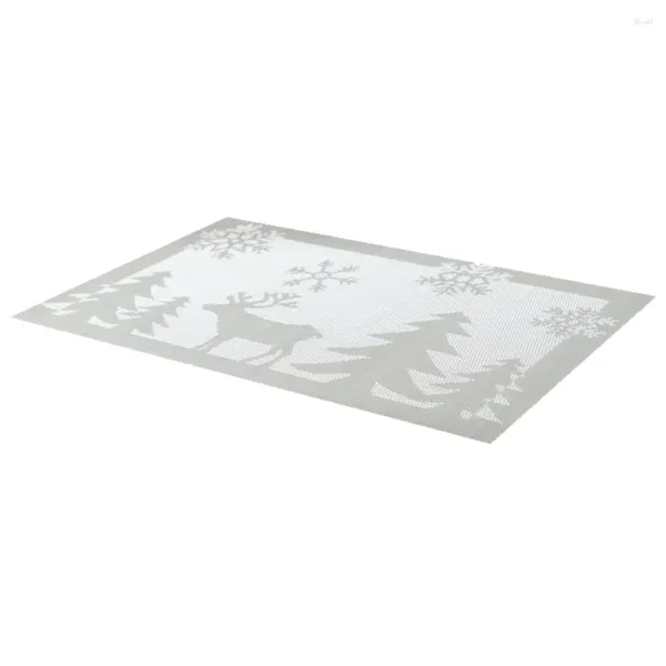 Tapetes de mesa decorações placa esteira elk placemat almofada copo pvc casa artesanato jantar 45x30cm rena natal