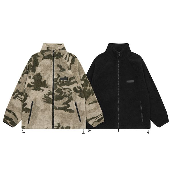 Neue hochwertige Doppelfaden-ESS-Camouflage-Lammfleece-Fleecejacke Herbst-Winter-lose Herren- und Damen-Trend-Reißverschlussjacke S-XL