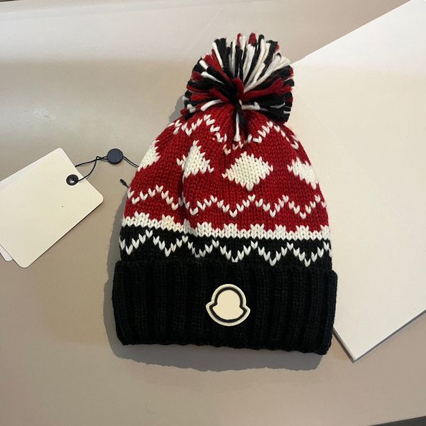 Chapéus de grife masculino e feminino gorro outono / inverno térmico fofo malha balde chapéu de lã pura tecido carta jacquard unissex chapéu de caveira quente