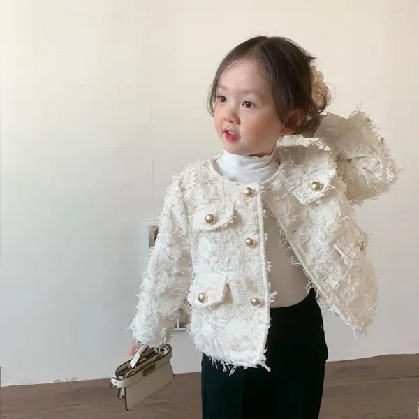 Giacche Autunno Bambini Cappotto a maniche lunghe Giacca alla moda Cute neonate Top monopetto Cardigan Casual Bambini Abiti alla moda