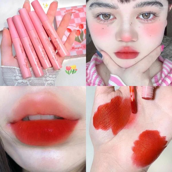 Lipgloss 5 Teile/satz Mädchen Samt Matt Flüssigen Lippenstift Rouge Wasserdicht Langlebig Sexy Lipgloss Antihaft-Cup Tönung Kosmetik Make-Up