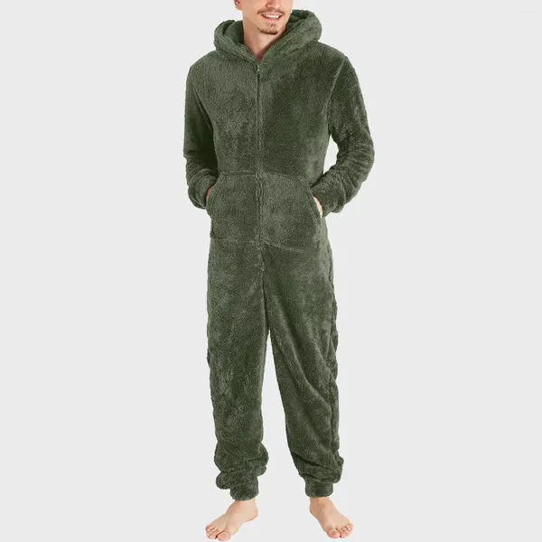 Erkekler pantolon pazen onesie kadınlar erkekler fermuarlı kapüşon ev giyim pijamaları set katı cosplay kostümleri tulum kış sıcak takım tulum