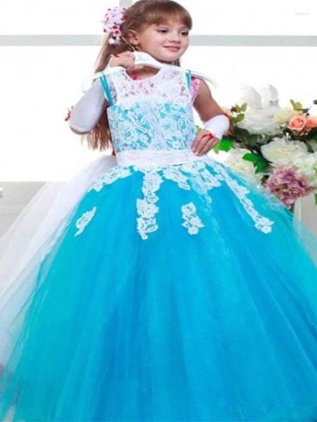 Платья для девочек Пышное платье со шлейфом Милая детская пачка из тюля с цветочным рисунком Высокая низкая Вечеринка принцессы на день рождения