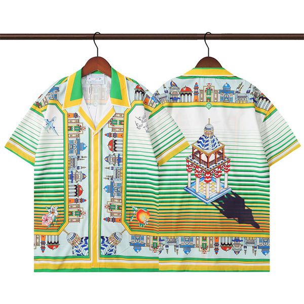 2024 Camicie di design di lusso Moda uomo Camicia da bowling scozzese geometrica Camicie casual Hawaii Uomo Slim Fit Manica corta Varietà