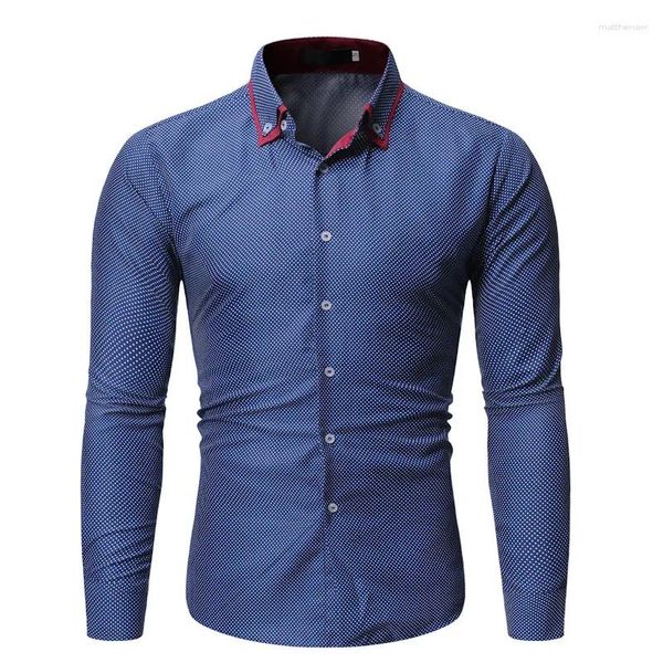 Camicie casual da uomo Abbigliamento estivo 2023 Per uomo Camicia sociale a maniche lunghe Generale Slim Fit formale in cotone Casua Abiti da ballo Butto