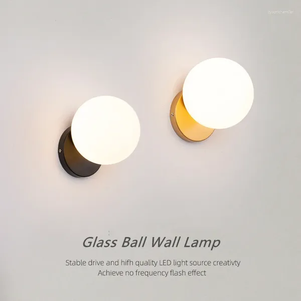 Wandleuchten Moderne LED-Lampe Kreative Schmiedeeisen Wandleuchte Beleuchtung Mode Esszimmer Wohnzimmer Schlafzimmer Nachttisch Innendekor Glas Lichter
