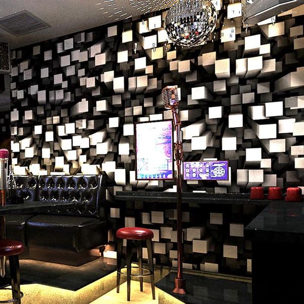 Sfondi KTV Wallpaper 3D Personalità tridimensionale Fashion Flash Bar El Fancy Ballroom Box Soffitto della stanza a tema